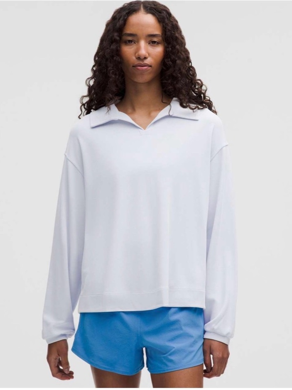 Lululemon Softstreme Pique Oversized Long-Sleeve Polo Shirt - Starch Blue